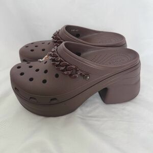 CROCS Siren Chain Clogs Chunky Dark Burgundy/Cherry